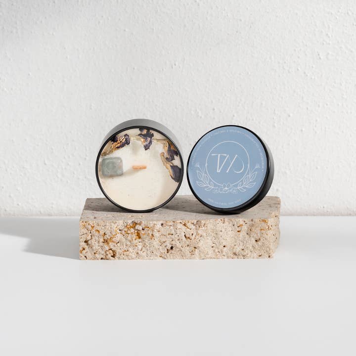 Unlearn & Relearn Travel Crystal Candle for wholesale by Lucid Works