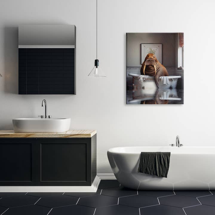 Stupell Industries - Wholesale Wall Sign - Walrus in Bathtub - Unframed Wall Art4