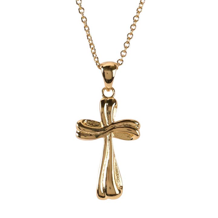 Necklace Mobius Bud Cross GoldPlated 18L for wholesale by Dicksons
