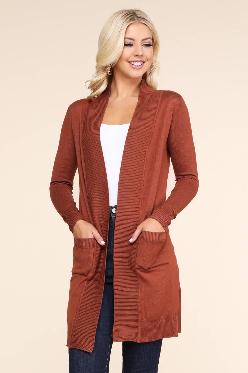 NINEXIS - Vente Cardigan – femme - AWOCAL311_CARDIGAN OUVERT À MANCHES LONGUES AVEC POCHES LATÉRALES17
