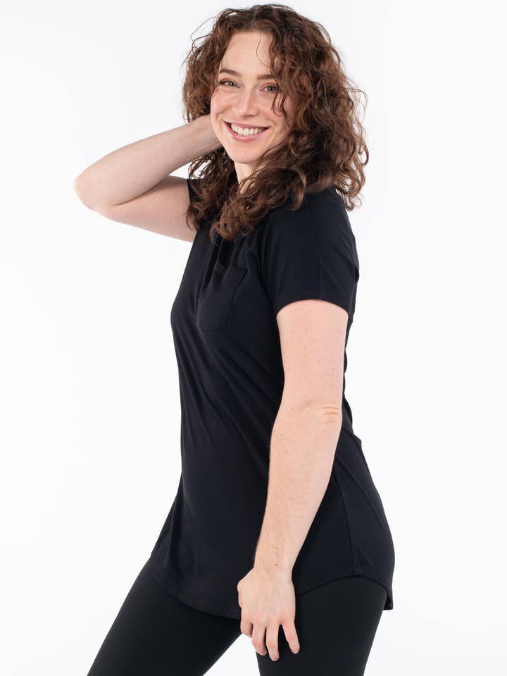 Crew Neck Pocket Tee for wholesale by SweetLegs Clothing Inc