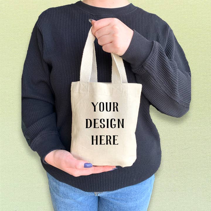 Sockprints - Wholesale Tote Bag - Women's - Mini Canvas Bag- Add Your Own Design