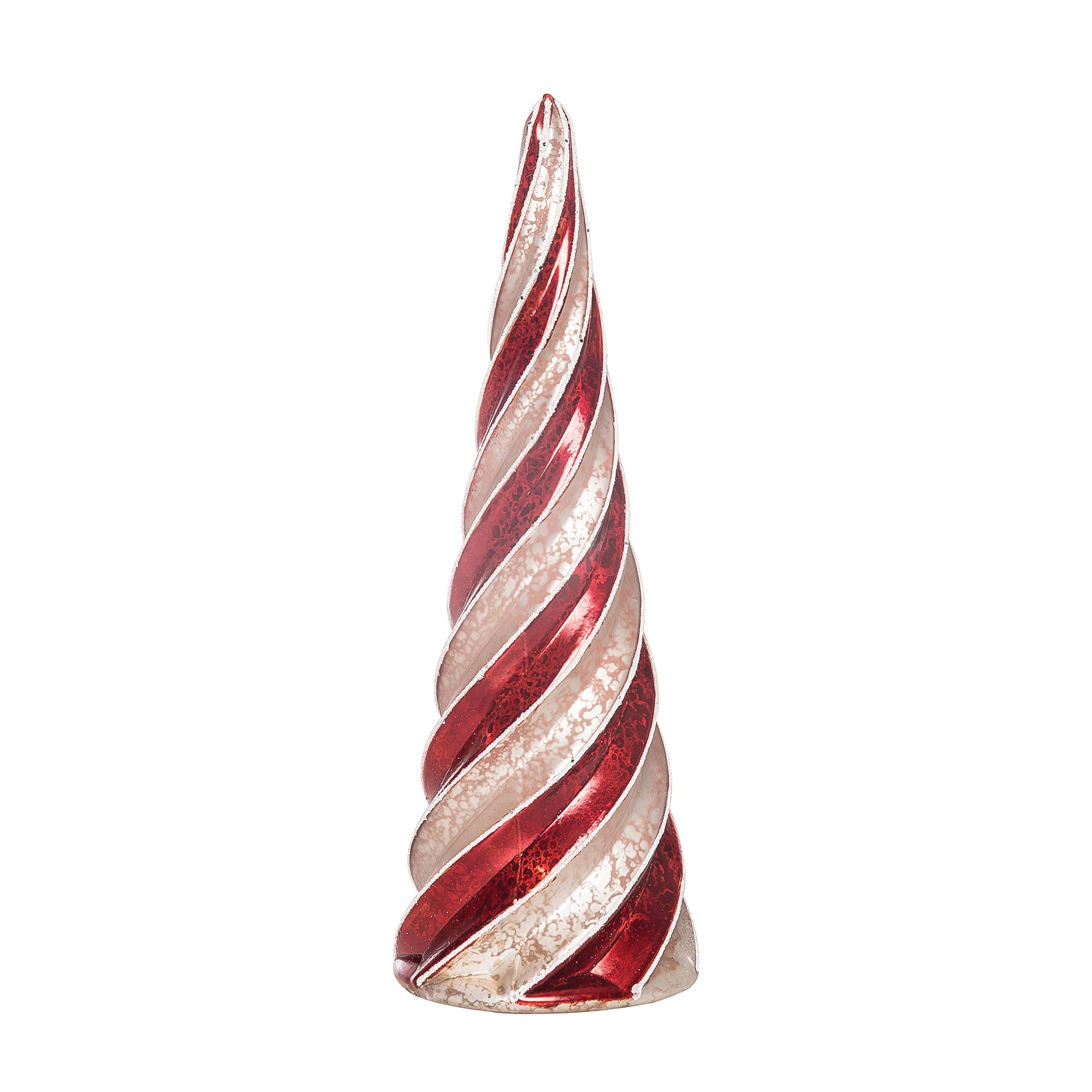 C&F Home - Vente Décoration de Noël - Sapin de Noël en verre Twist à la menthe poivrée de 9,5 pouces1