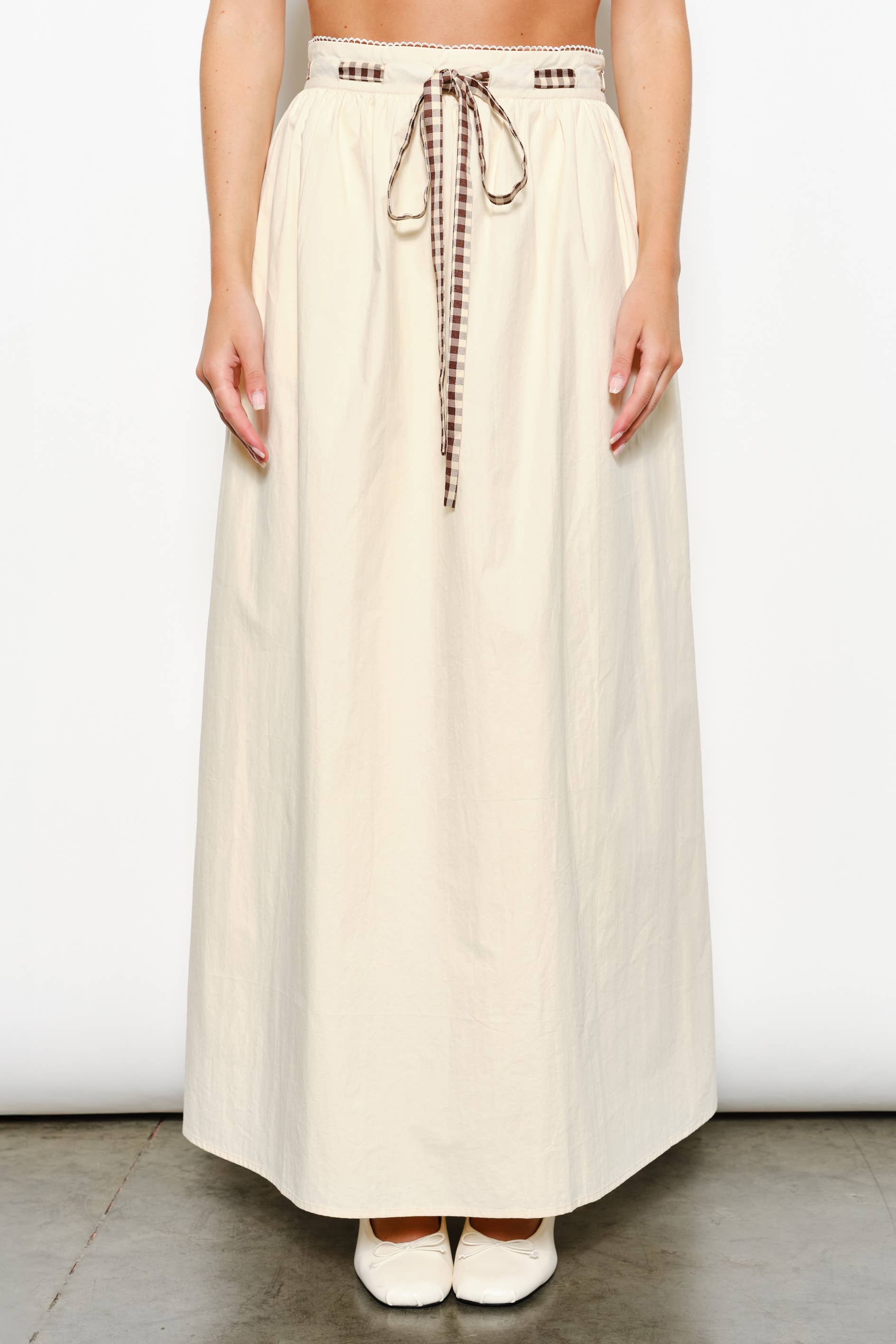 Beige OPHELIA FULL MAXI SKIRT - Whimsical, Timeless for wholesale on Faire2