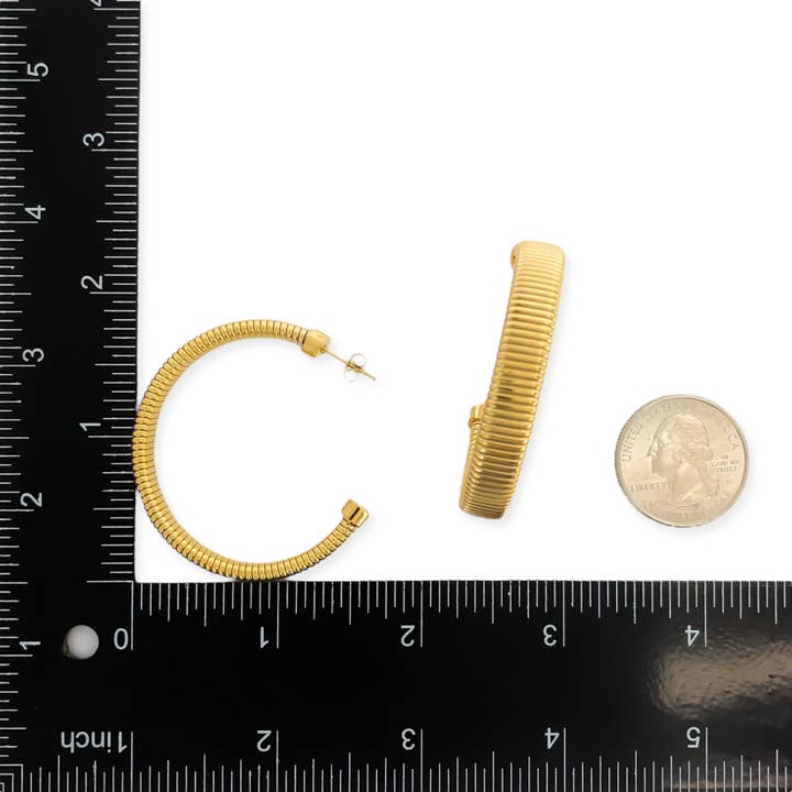 OMG Blings - Wholesale Hoop Earrings - S8E005 - Water Resistant Earrings*3