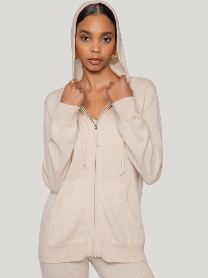 Cashmere Zip Up Hoodie for wholesale by QUINN