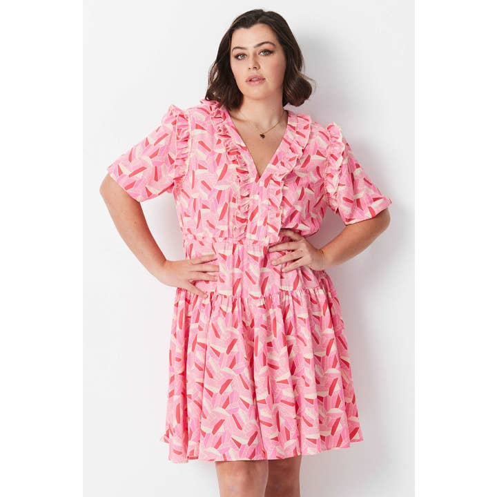 Abito con stampa Escher - Rosa Multi per la vendita all'ingrosso da parte di 17 Sundays