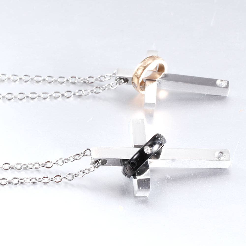 Ole - Wholesale Pendant/Charm Necklace - Stainless Steel Cross Necklace N37671