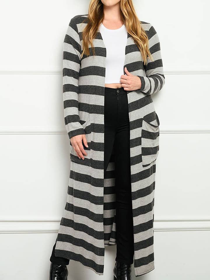 CHAQUETA DE MANGA LARGA A RAYAS CON BOLSILLOS para venta al por mayor de ROUSSEAU