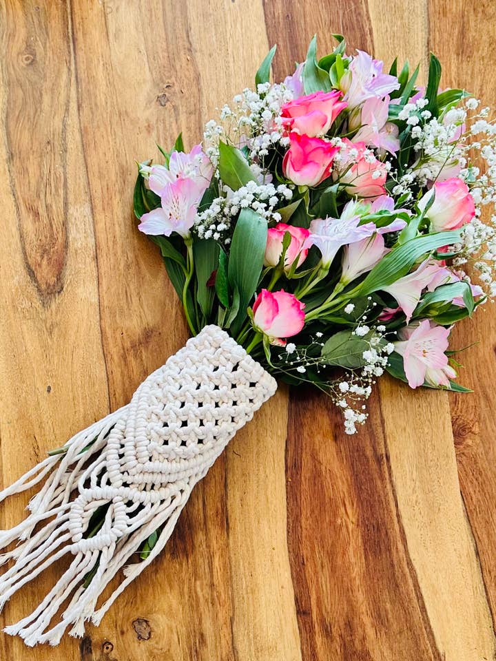 Macrame Bouquet Wrap for wholesale by Why Knot by Lottie