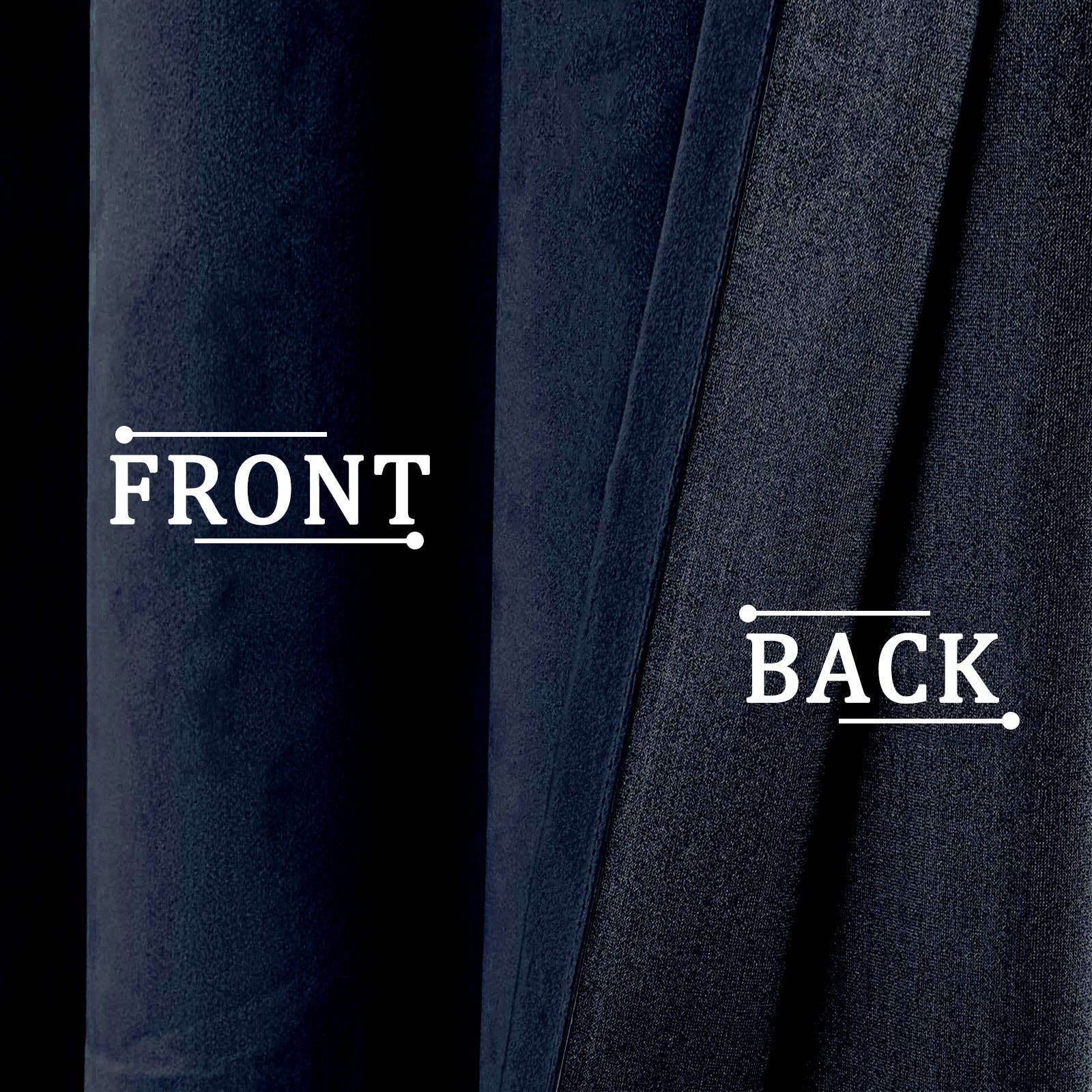 Happy Homewares – wholesale Curtain – Midnight Blue Velvet Blackout Eyelet Curtains - 46x54 Inch Drop - Pair2