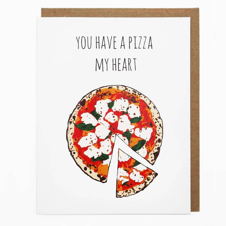 Noted By Copine - Wholesale Love Card - Pizza My Heart Everyday Greeting Card