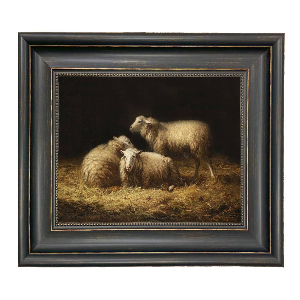 Madison Bay Co. - Historical Home Decor Reproductions - Wholesale Painting/Drawing - Sheep in the Hay Framed Painting Print on Canvas31