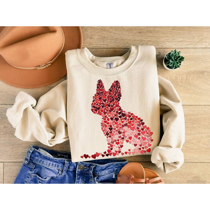 NVC Ecommerce LLC - Wholesale T-Shirt (Graphic) - Women's - French Bulldog T-Shirt, Valentine Dog, Dog Lover Sweater
