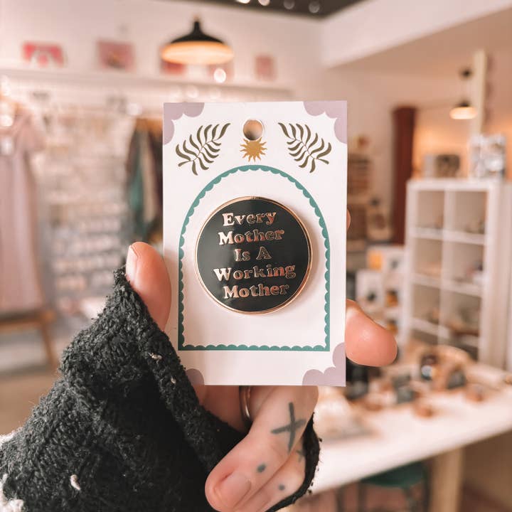 Working Mother Enamel Pin for wholesale by Betty Ratbag