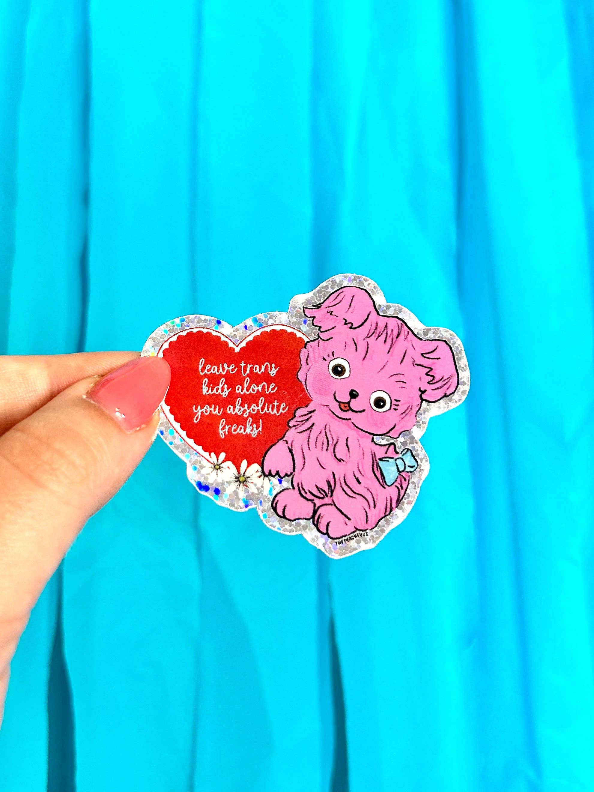 The Peach Fuzz - Wholesale Sticker - Leave Trans Kids Alone Sticker1