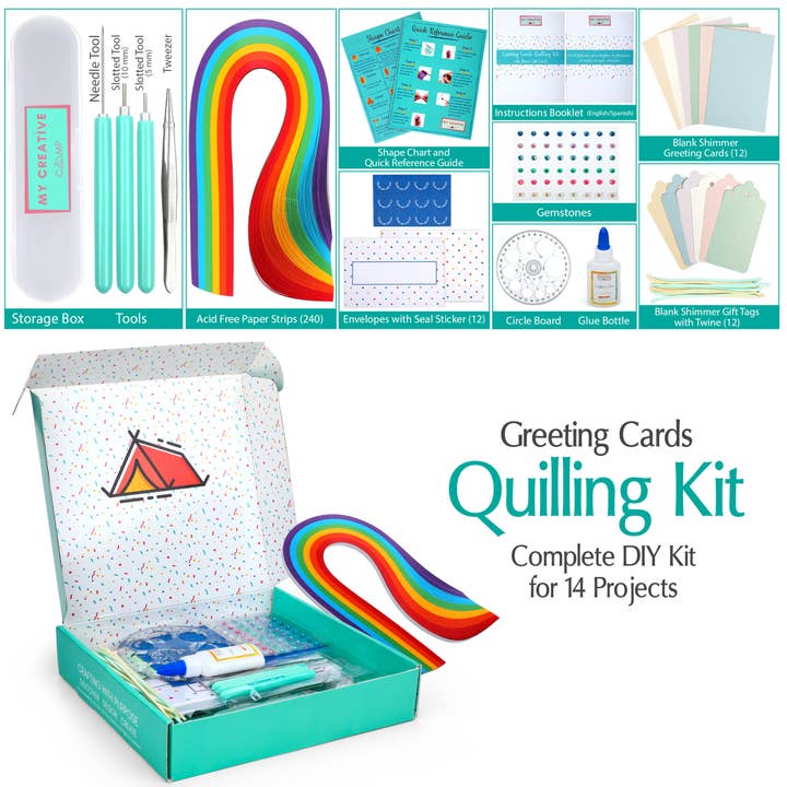 My Creative Camp LLC - Wholesale DIY Craft Kit - Greeting Card Quilling Kit - DIY Craft Kit for Kids + Adults