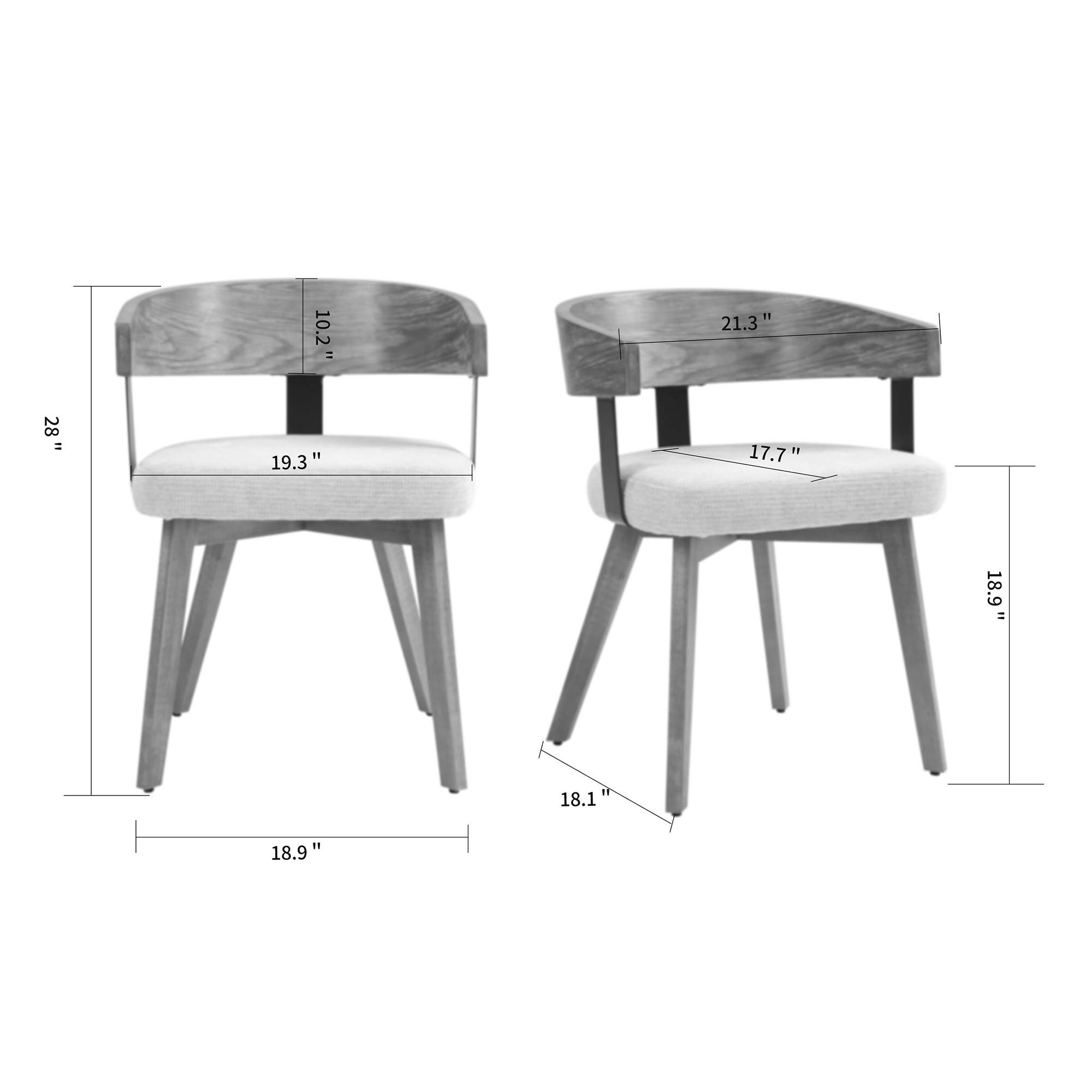 Glamour Home - Wholesale Chair - Beck Beige Linen Fabric Dining Chair Set with Wood Legs3