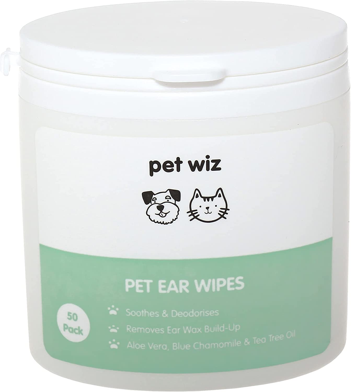 Pet Wiz - Wholesale Pet Grooming Aid - Dog - Ear Wipes for Dogs & Cats. Clean, Soothe & Deodorise with Na5