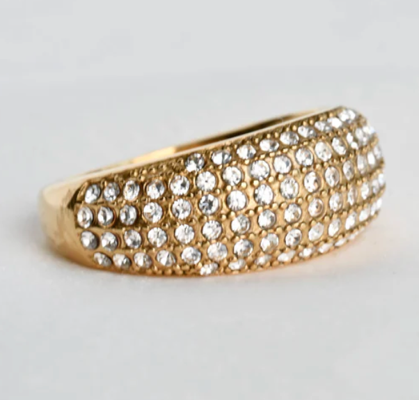 Gold Pavé-Domring - Stahl 14K für den Großhandel auf Faire5