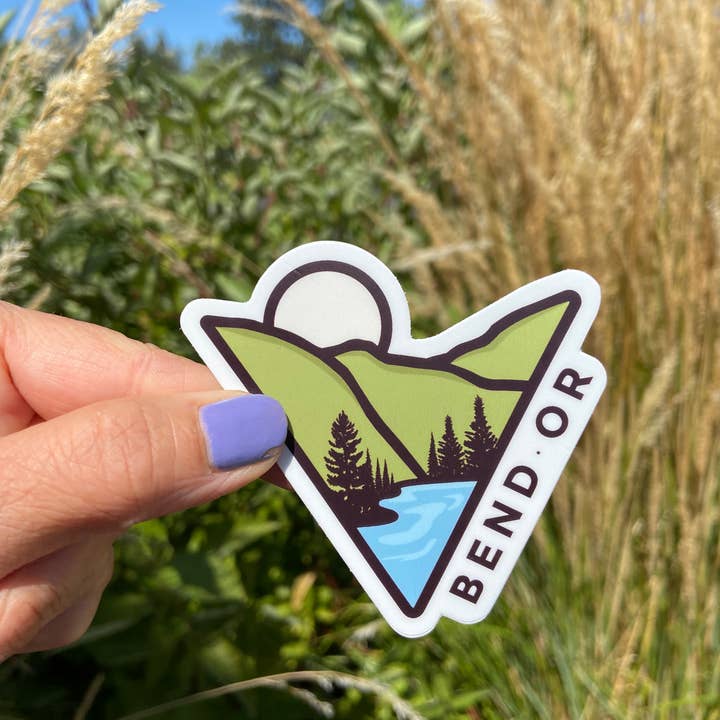 Graphic Heart - Wholesale Sticker - Triangle Mountain Bend Oregon - Vinyl Sticker