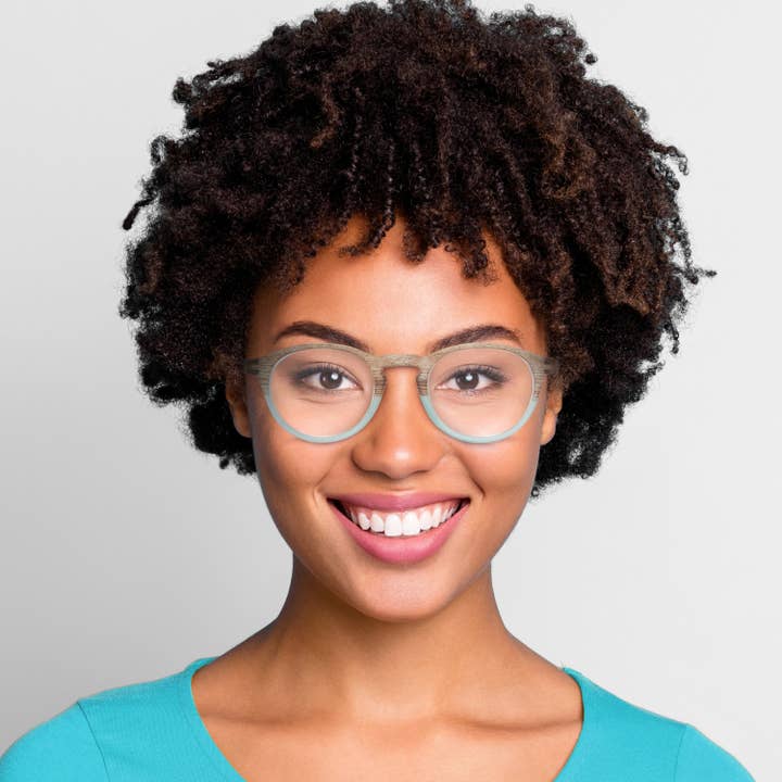 Studio by icu eyewear - Vente Lunettes de vue – femme - Lunettes de vue Laredo à motif de grain de bois avec monture mate4