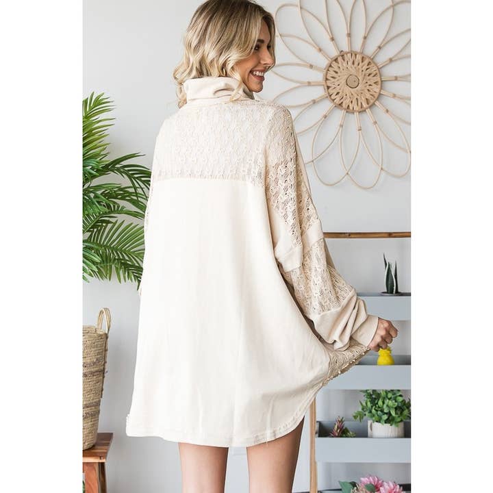 Oli&Hali - Wholesale Jacket - Women's - WASHED MIX MEDIA CROCHET LACE FRENCH TERRY JACKET4