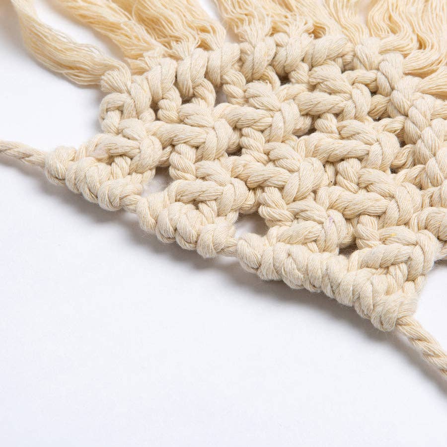 Crema Naturale Kit artigianale con bandierine in macramè in vendita all'ingrosso su Faire2