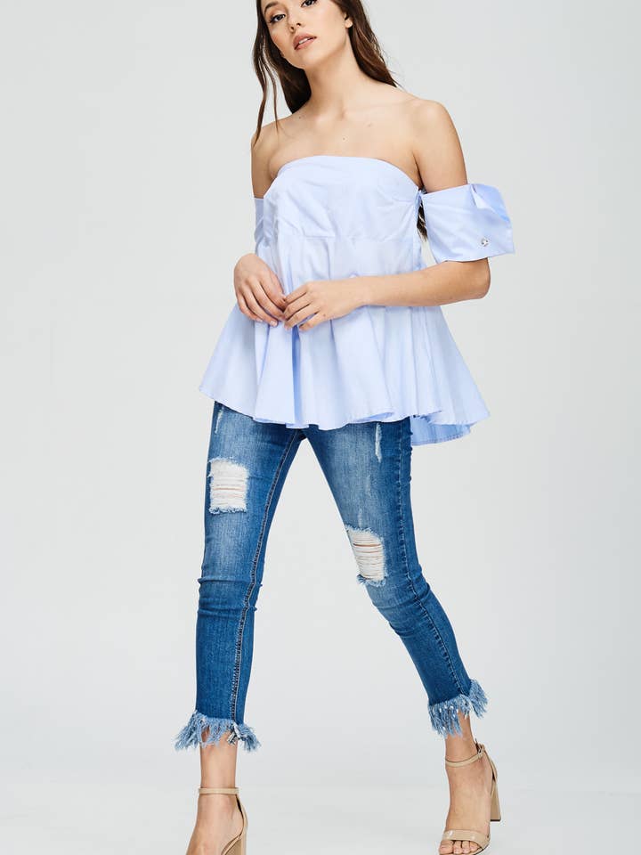 Off shoulder Top for wholesale by Ambi Design