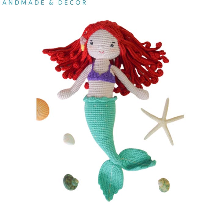Poupée en crochet Ocean Dream en forme de sirène pour la vente par Fabbycraft