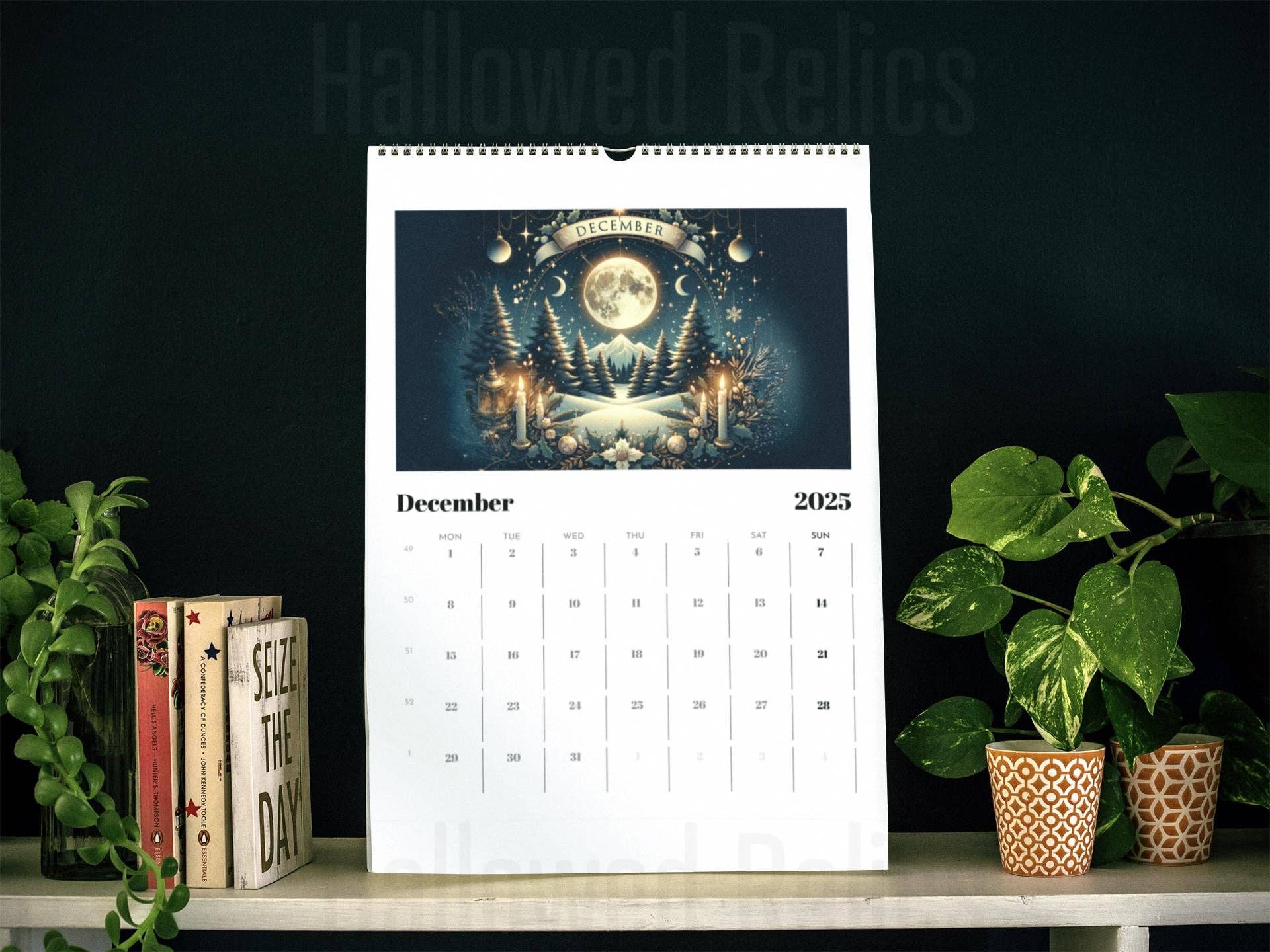 Hallowed Relics - Vente Calendrier - Calendrier lunaire païen wiccan 2025 avec suivi des phases de la lune6