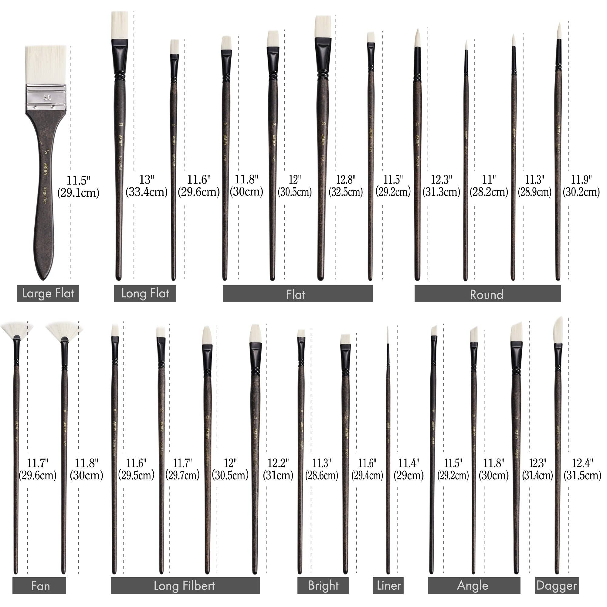 Artify - Wholesale Paint/Wax Brush - ARTIFY Paint Brush Set, 24 Piece Long Handle Oil Paint Brushes1