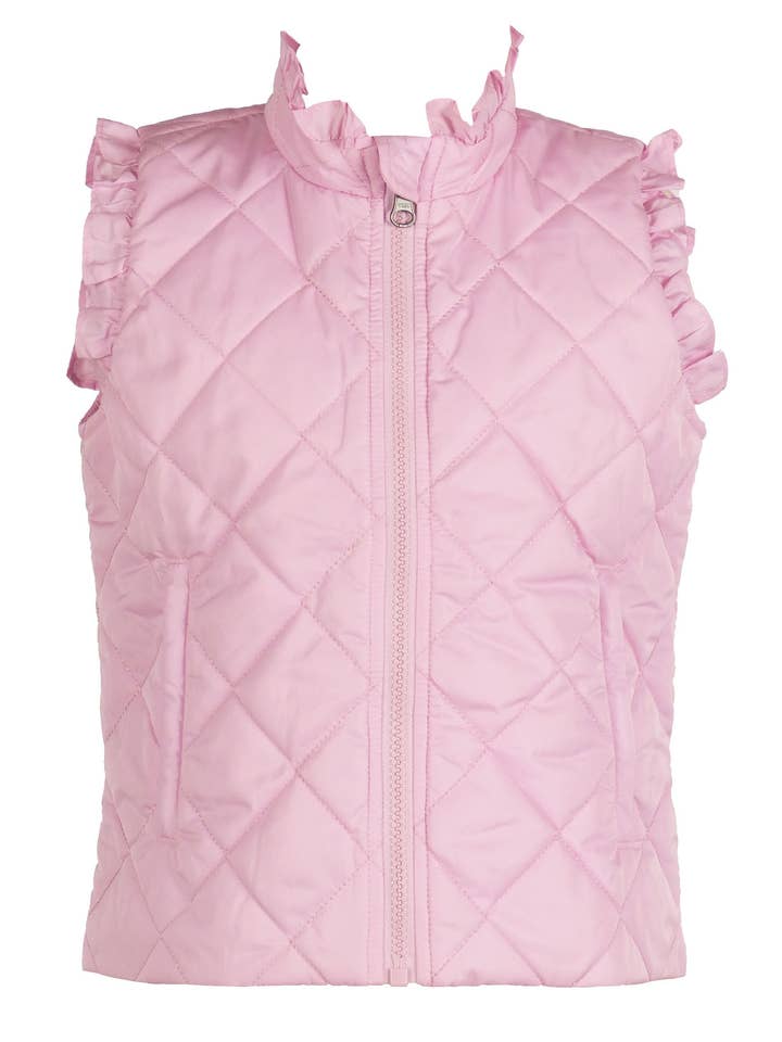 Vera Vest with Ruffle - Cotton Candy Pink for wholesale by The Yellow Lamb
