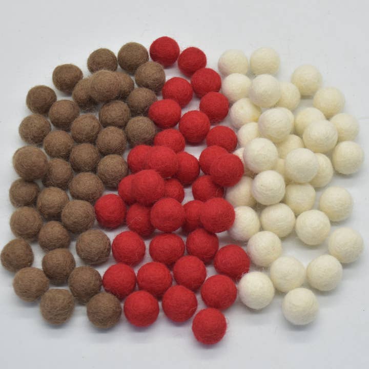 Bolas de Fieltro de Lana 100 Unidades 1,5 cm Colores de Navidad para venta al por mayor de Oriental Direct Craft Supplies
