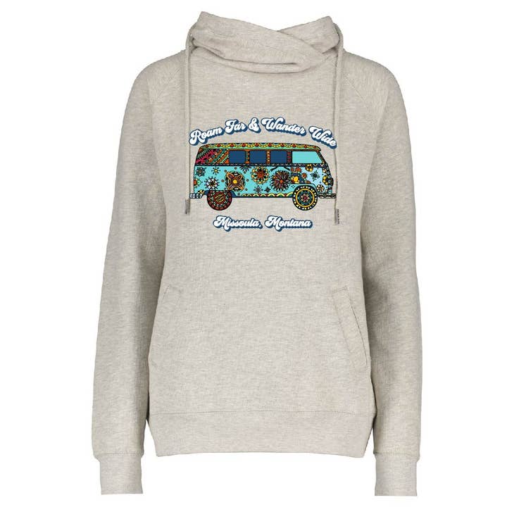 MT Brand Apparel - Wholesale Hoodie - Women's - CUSTOMIZABLE Roam Far - Ladies Funnel Neck Hooded Pullover1