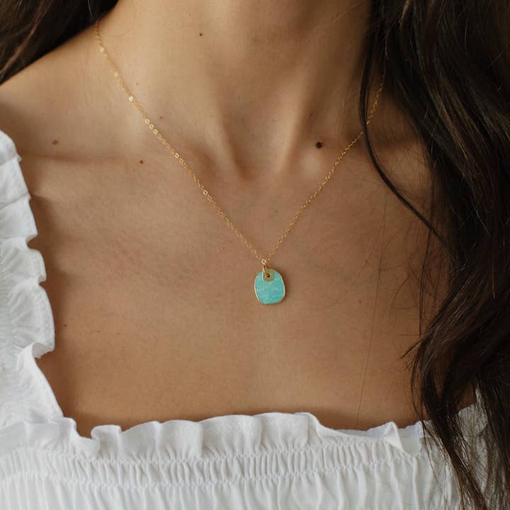 True by Kristy Jewelry - Wholesale Pendant/Charm Necklace - Free Spirit Turquoise Necklace Gold Filled