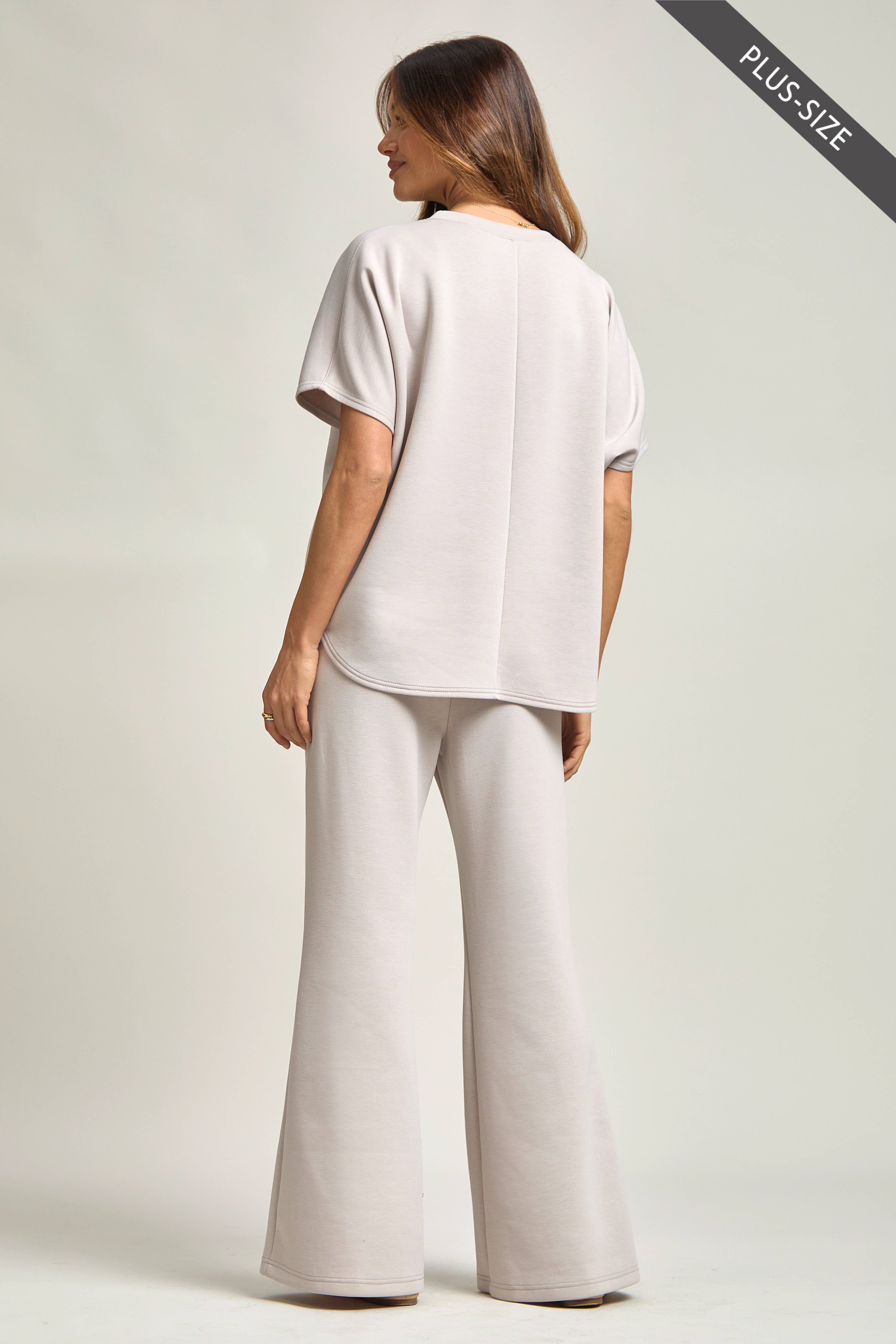 Dear Scarlett - Wholesale Top & Pant Set (NOT Loungewear) - Women's - PLUS SIZE Poncho Top + Bell Bottom Modal Set 7