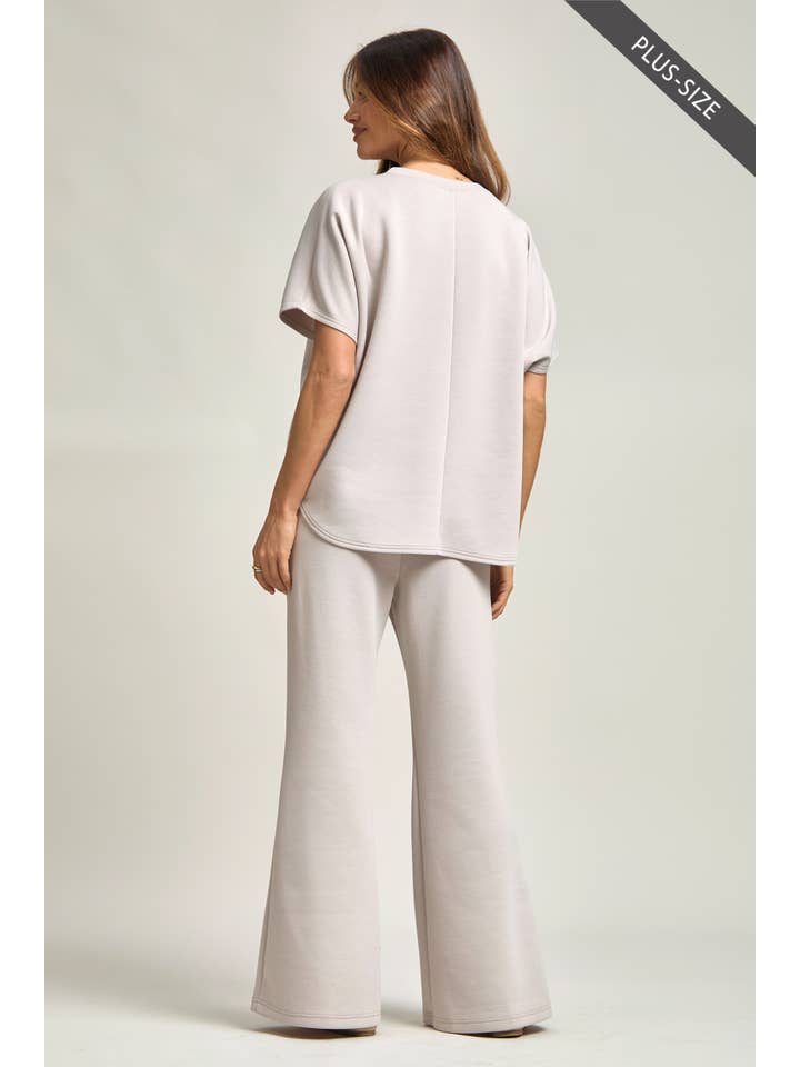 Dear Scarlett - Wholesale Top & Pant Set (NOT Loungewear) - Women's - PLUS SIZE Poncho Top + Bell Bottom Modal Set 19