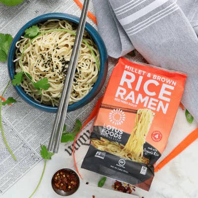 Lotus Foods - Wholesale Ramen - Millet & Brown Rice Ramen w/ Red Miso Soup - 2.8oz/10ct
