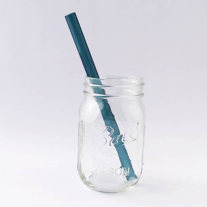 8" Aquamarine Smoothie Glass Straw for wholesale by Strawesome