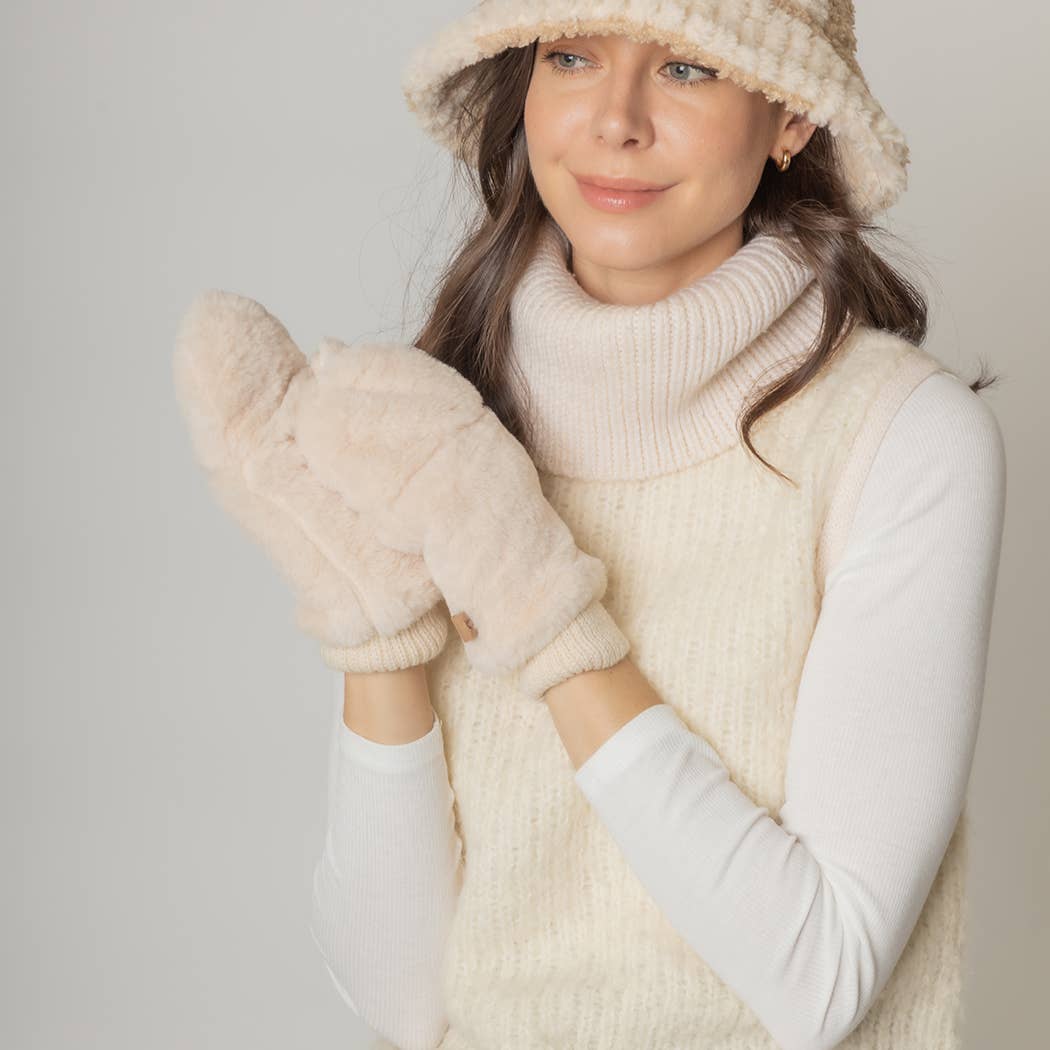 Fashion City - Wholesale Mittens - Women's - Solid Faux Fur Mittens5