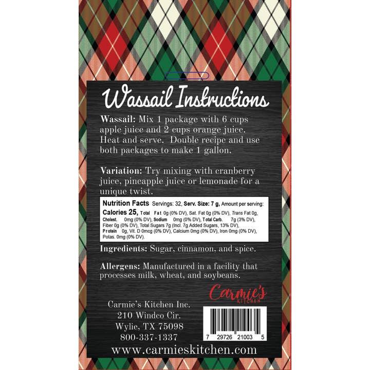 Carmie's Kitchen - Wholesale Cocktail Mix/Syrup - Wassail Spiced Cider Mix1