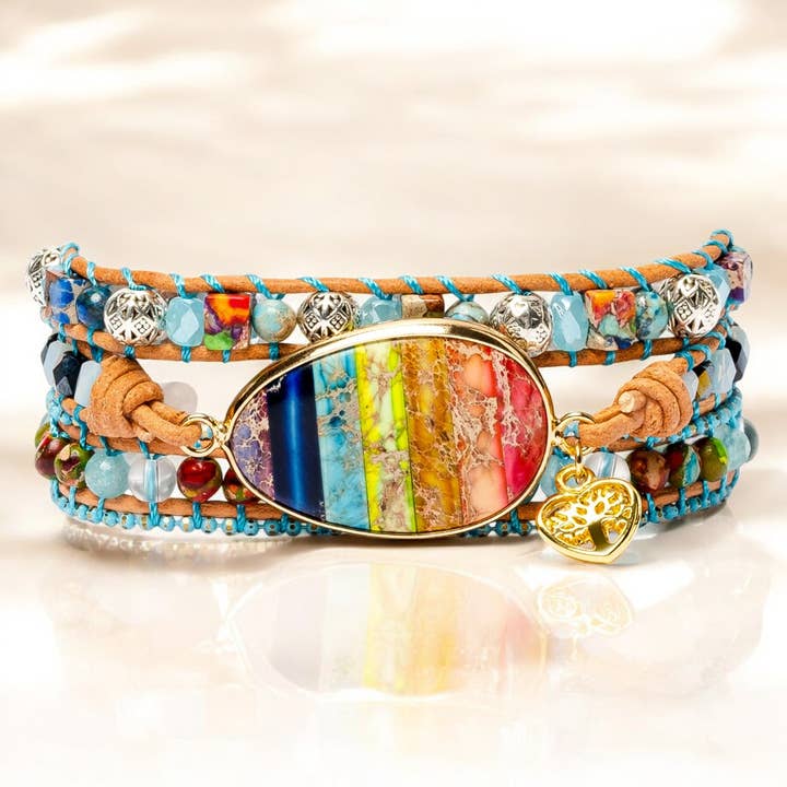 Braccialetto avvolgente cuore chakra curativo per la vendita all'ingrosso da parte di Cape Diablo