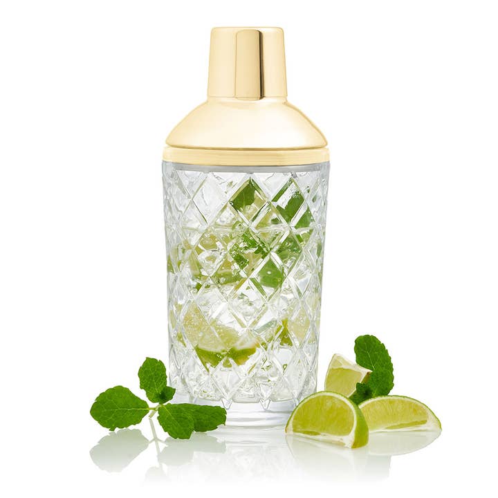 UBERSTAR - Wholesale Cocktail Shaker - Glass Cocktail Shaker (600ml 20 oz) - Gold