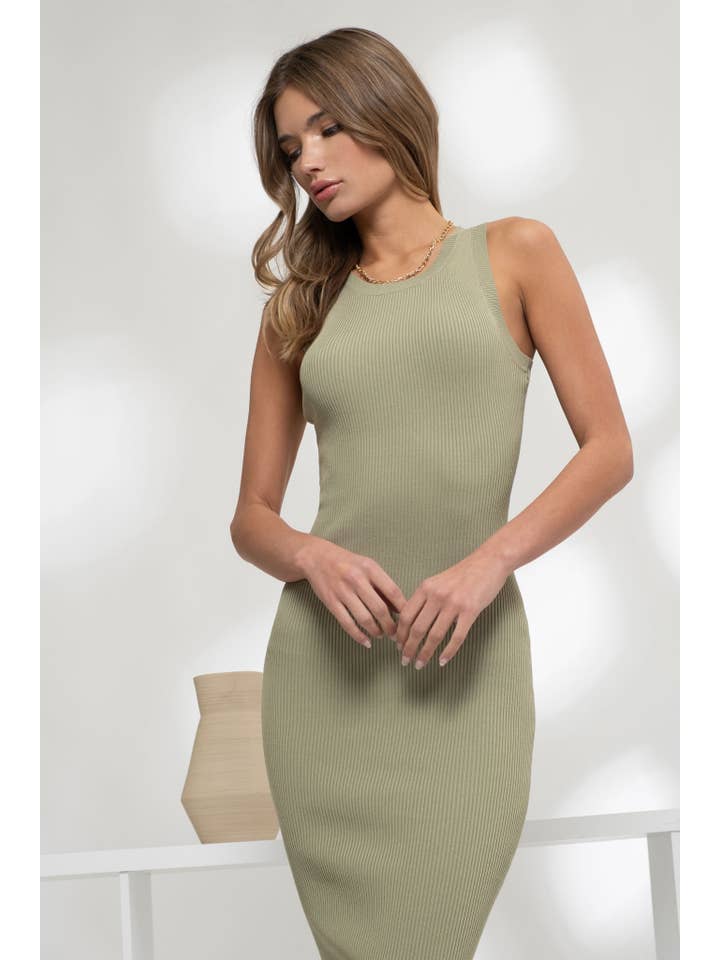 The Workshop Studio – Engroshandel Kjole - Dame – RIBSTRIKKET TANK MIDIKJOLE35