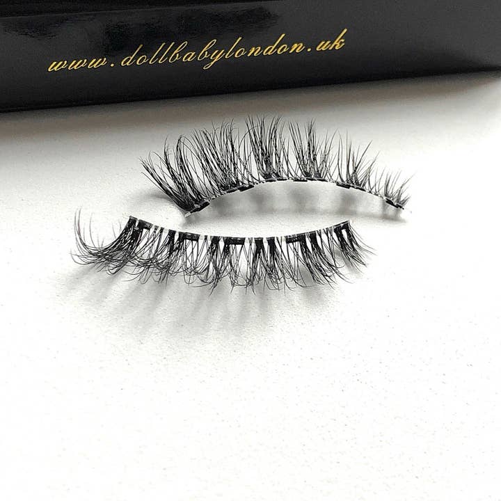 Dollbaby London Lashes - Venta al por mayor Pestañas postizas - Marbella - Pestañas magnéticas de visón sintético, banda transparente