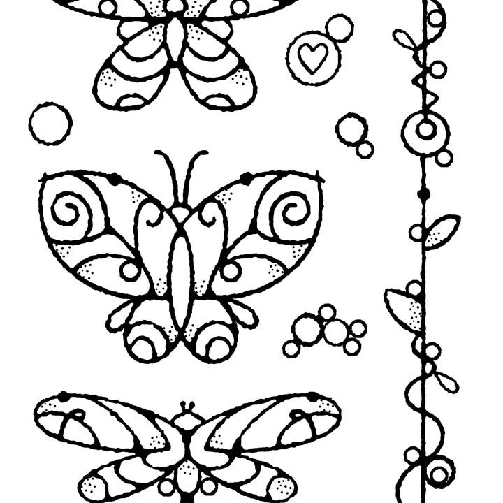 Ecstasy Crafts Distributing - Wholesale Rubber/Decorative Stamp - Woodware Clear Singles Wired Butterflies 4 in x 6 in Stamp