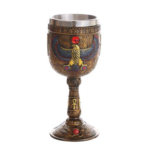 Horus Egyptian Themed Wine Goblet for wholesale by Pacific Trading