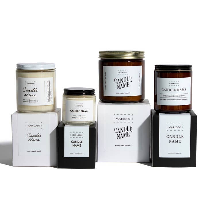 Vella & Co. by Vellabox - Wholesale Jar/Filled Candle - Custom 8oz Soy Candle – Jar, Scent & Label Options