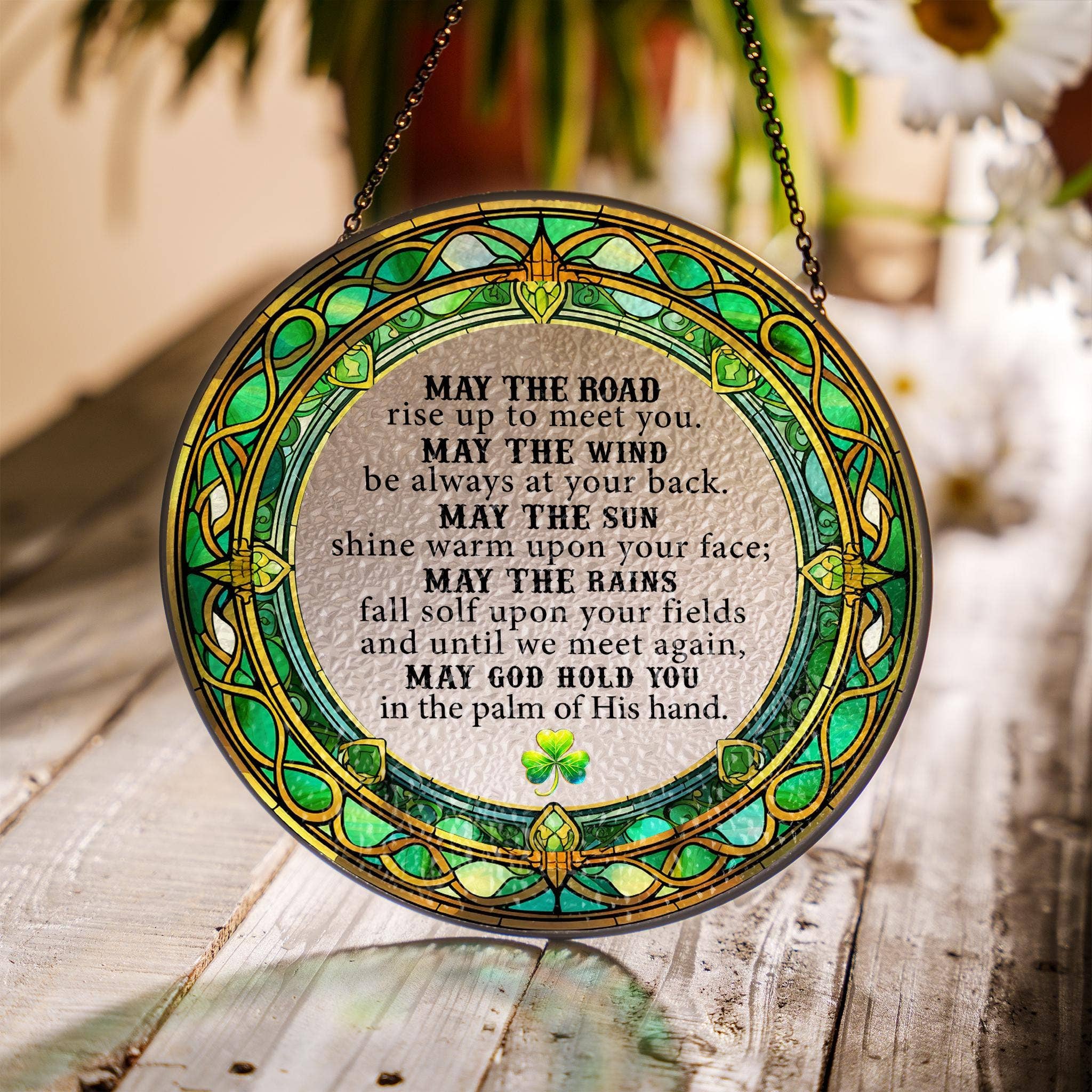 NVC Ecommerce LLC - Wholesale Suncatcher - Irish Blessing Stained Glass Suncatcher, Gift for Home 1